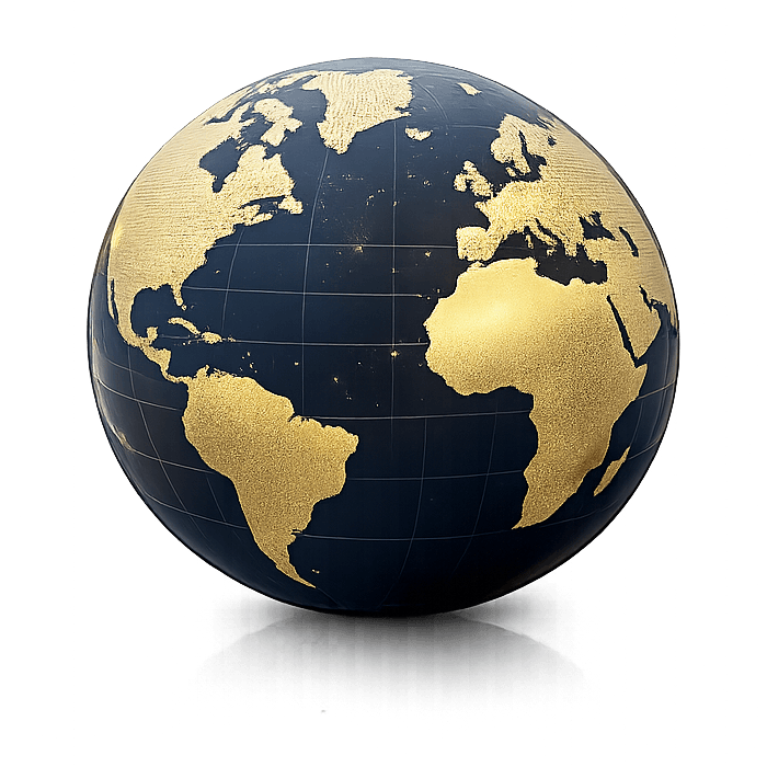Globe representing worldwide domain availability